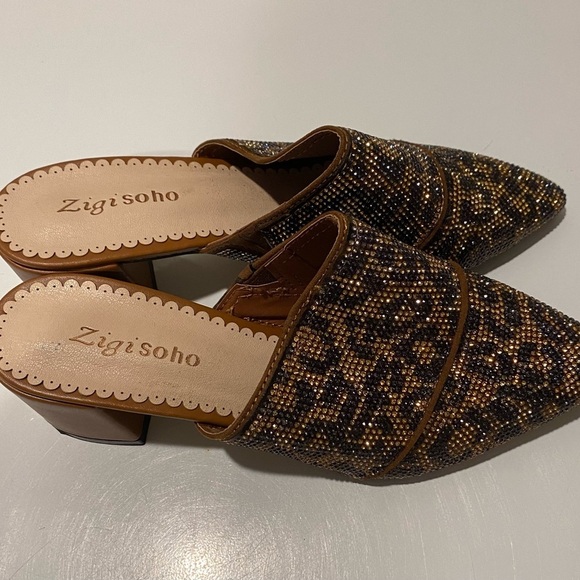 Zigi Soho Brown and Black Animal Print Mules - Picture 3 of 9